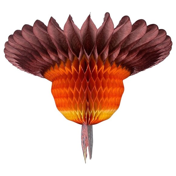VTG Thanksgiving Table Fold Out Turkey Decoration 13" Honeycomb Display Die Cut - Picture 6 of 9